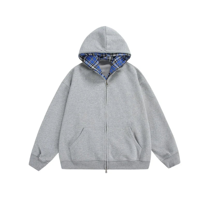 CHEQUERED LINE – ZIP HOODIE