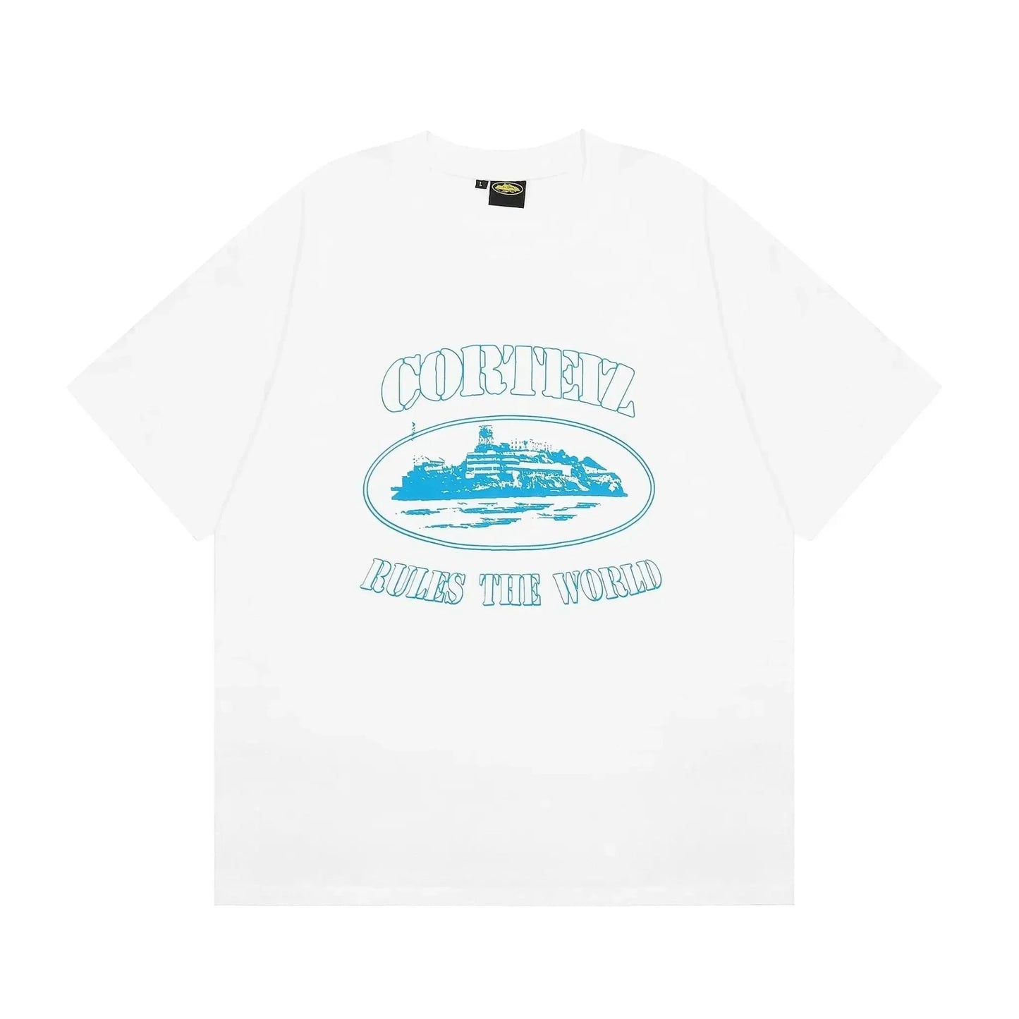 Alcatraz White Blue T-shirt - Tygra Clothing