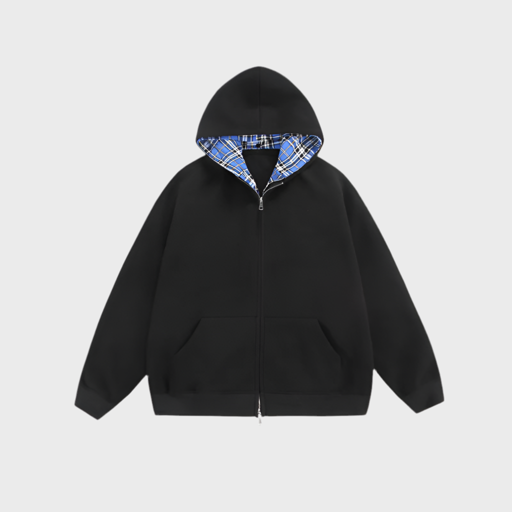 CHEQUERED LINE – ZIP HOODIE