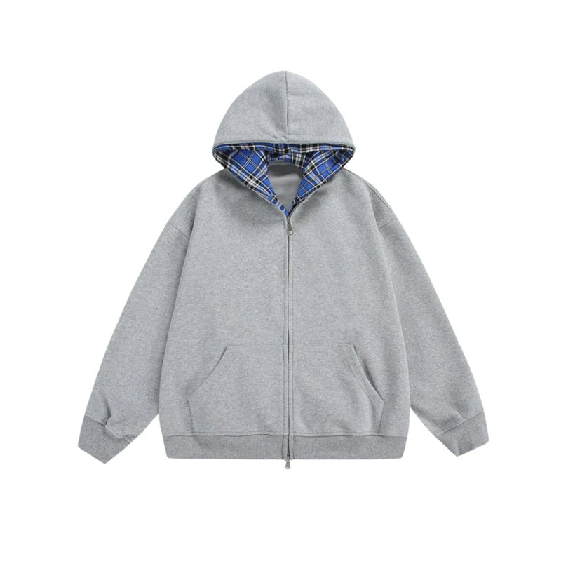 CHEQUERED LINE – ZIP HOODIE