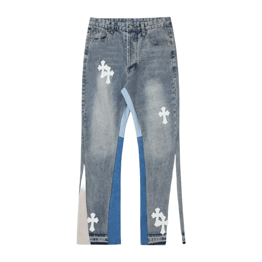 Cross Patch - Flared Jeans - Tygra Clothing