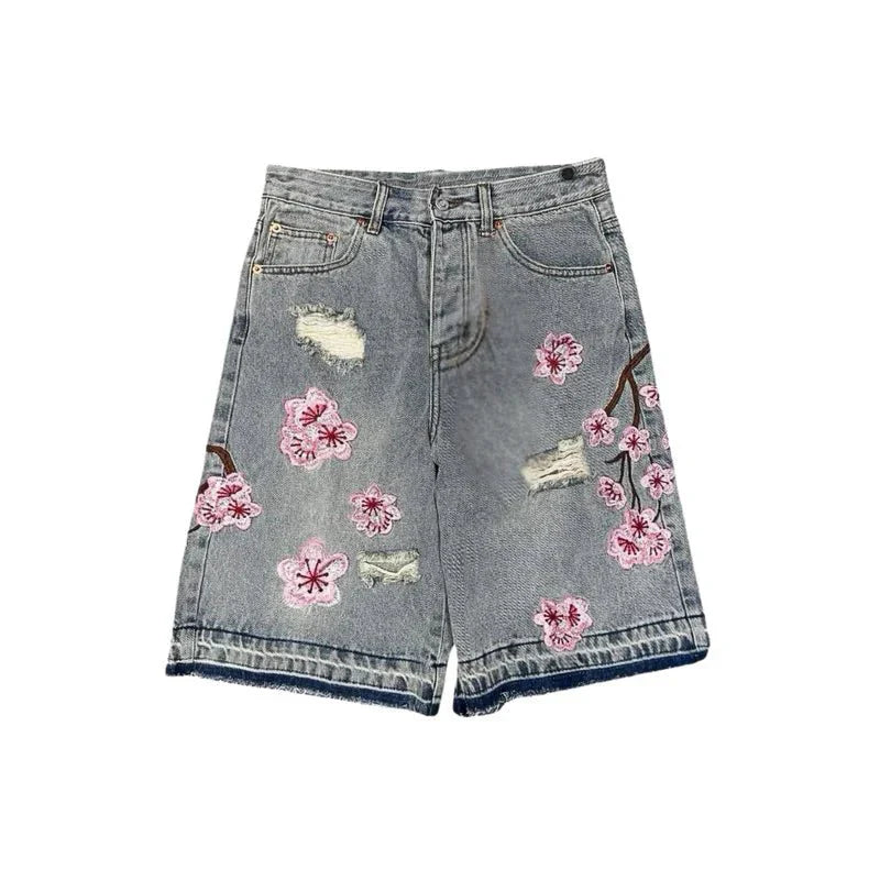 Sakura - Denim Shorts - Tygra Clothing